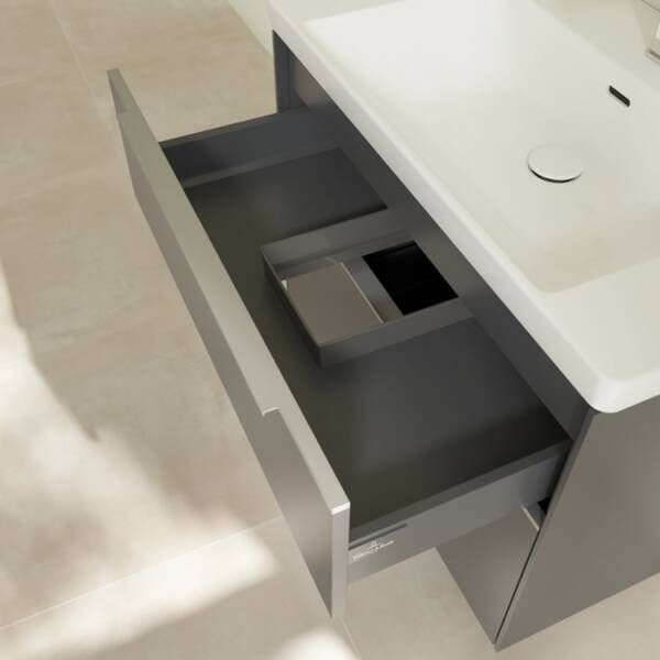 Тумба для раковины Villeroy & Boch Subway 3.0 C57400VR 80 см подвесная графит 503855 фото