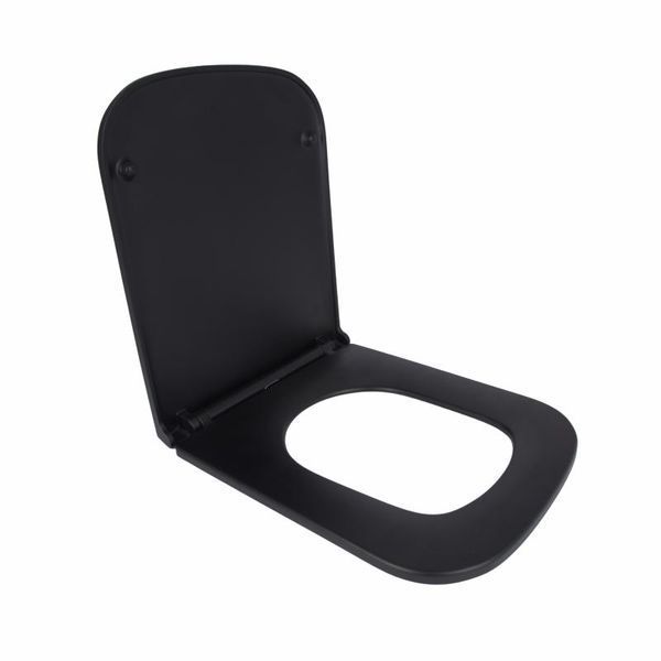 Сидіння для унітаза Qtap Tern 420х340х35&nbsp;мм, Matt Black, з мікроліфтом, Slim Duroplast, Quick Release QT99HY2322MB SD00051482 фото