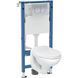 Комплект: DUOFIX PRO 20 монт. элемент для подв. унитаза, с бачком скр.монтажа Delta 12см, подв. унитаз Idol с сиденьем клавиша Delta01, глянц. 103230 фото 1