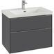 Тумба для раковины Villeroy & Boch Subway 3.0 C57400VR 80 см подвесная графит 503855 фото 1