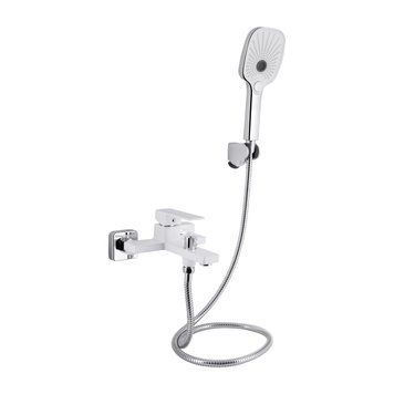 Смеситель для ванны Qtap Gemini (c душевым гарнитуром) QTGEM259CRW45683 Chrome/White SD00051807 фото