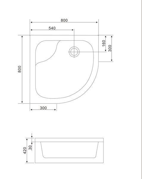 TISZA MELY душова кабіна 80*80*200см, на глибокому піддоні, профіль білий, скло Zuzmara 41680 фото