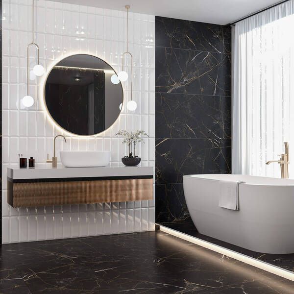 Керамограніт Golden Tile Marmo Perlanera Чорний 600x600 MPС580 60x60 см 584115 фото