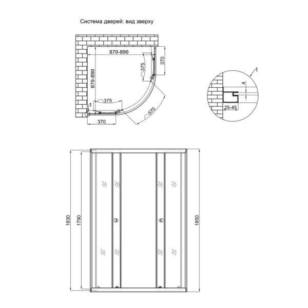 Душевая кабина Lidz Latwa SC90x90.SAT.LOW.DGR, стекло темное тонированное 4 мм без поддона SD00054875 фото
