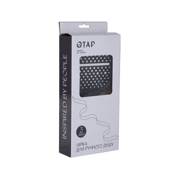 Лійка для ручного душу Qtap Rucni 260x120 мм округла QTRUC125BLM45782 Black Matt SD00051906 фото