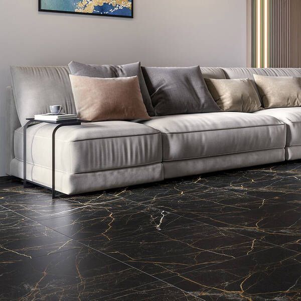 Керамограніт Golden Tile Marmo Perlanera Чорний 600x600 MPС580 60x60 см 584115 фото