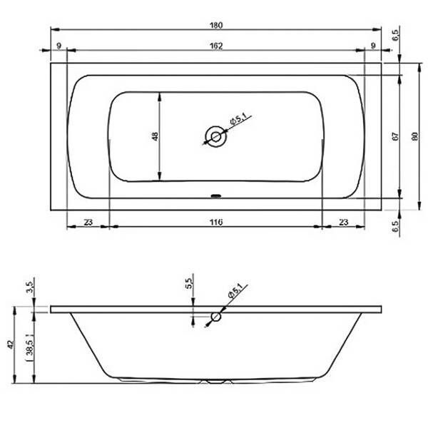 Ванна акрилова Devit Comfort 18080345 180x80 см біла з ніжками 207093 549515 фото