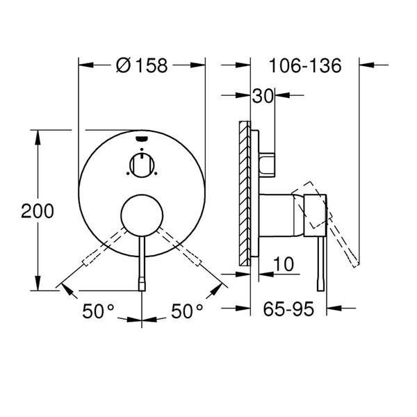 Змішувач прихованого монтажу для ванни/душу Grohe Essence 24092GN1 на 3 виходи, брашоване золото 561313 фото