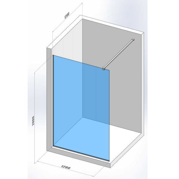 DSN120200 Style New Душове огородження Walk-In 1200x2000, хром (1 сорт) 580481 фото