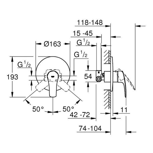Змішувач для душа GROHE EUROSMART 33556003 86937 фото