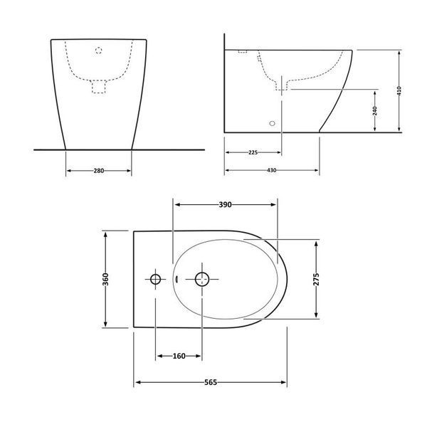 Биде напольное Qtap Robin 560x355x410 White QT13441381W SD00042539 фото
