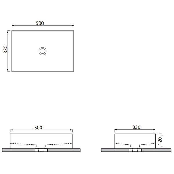 Раковина SDR Ceramiche Qube 11 MBLVQ11 50х33 см, в кольорі графіт 584642 фото