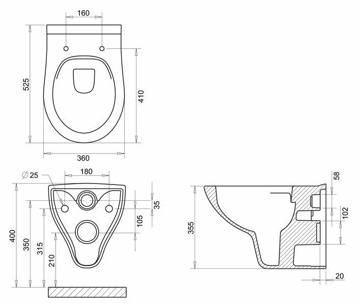 NETKA Rimless унитаз подвесной 53*36*37см, сидение Duroplast Slim slow-closing 87583 фото