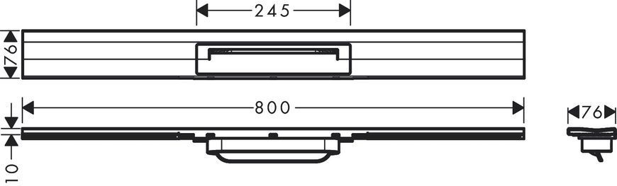 RAIN DRAIN FLEX зовнішня частина зливу для душу 800мм, колір поліроване золото 92371 фото