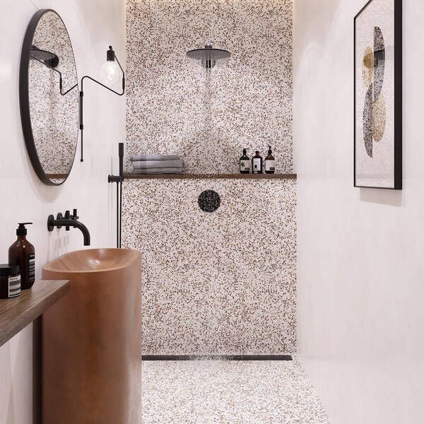 Керамограніт Golden Tile Oasis Terrazzo Айворі OSА530 60Х60 см 565754 фото