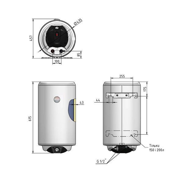 Электрический водонагреватель Thermo Alliance Spectra 50 л вертикальный, мокрий ТЕН 1,5 кВт, d 435 мм SD00056724 фото