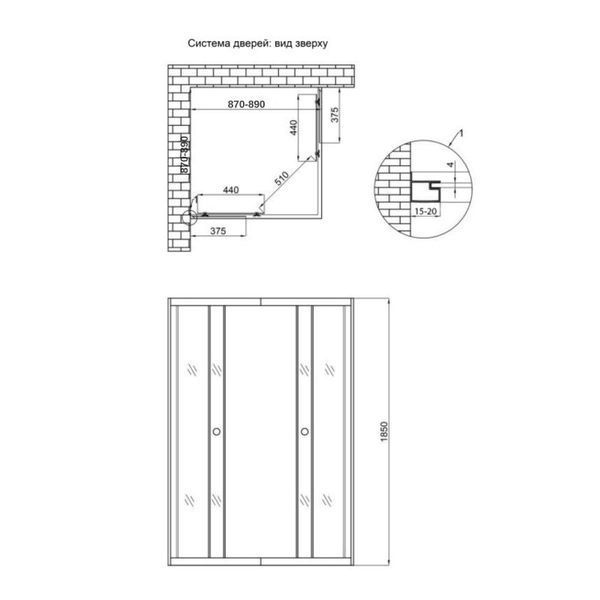 Душова кабіна Lidz Wawel SC90x90.SAT.LOW.DGR, скло темне тоноване 4 мм без піддона SD00054876 фото