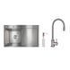 Акционный набор Lidz: мойка H7849R интегрированная крыло справа Brushed Steel 3,0/1,0 мм + Смеситель Aria для кухни с гибким изливом (k35) Grey SD00057374 фото 1