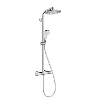 Crometta S Душова система Showerpipe 240 1jet, EcoSmart, 9 л/хв, хром 72580 фото
