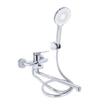 Смеситель для ванны Qtap Vlasta New с длинным поворотным изливом (c душевым гарнитуром) QTVLA260CRM45644 Chrome SD00051768 фото