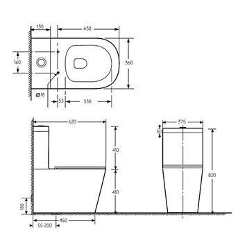 ORLANDO 2.0 vortice напольный унитаз с бачком, сиденье duroplast 96734 фото