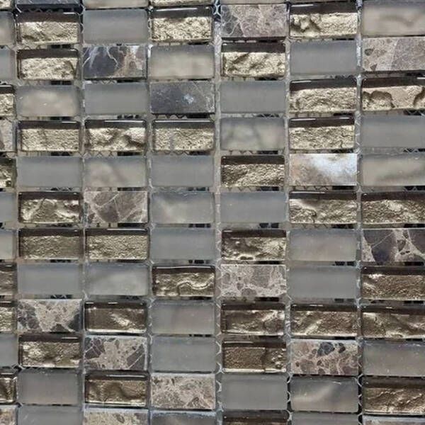 Мозаика Mozaico Lux S-Mos CLHT05 ST+GL Dark Pearl 28,6х30,4 см 516655 фото