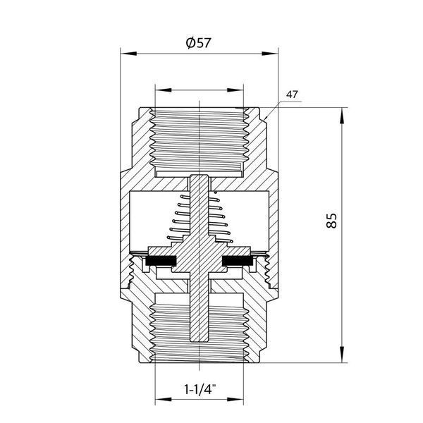 Обратний клапан Thermo Alliance Forte 1 1/4"ВВ никель с латунным штоком TAF240W32 SD00053354 фото