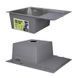 Акционный набор Lidz: мойка H6350R интегрированная крыло справа Brushed Steel 3,0/1,0 мм + Смеситель Aria для кухни с гибким изливом (k35) Grey SD00057370 фото 4