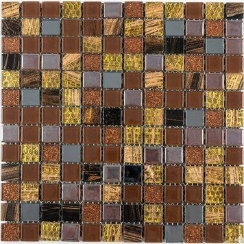 Мозаїка MOZAICO DE LUX V-MOS A25 MARRON GLASS 30х30 см 598515 фото