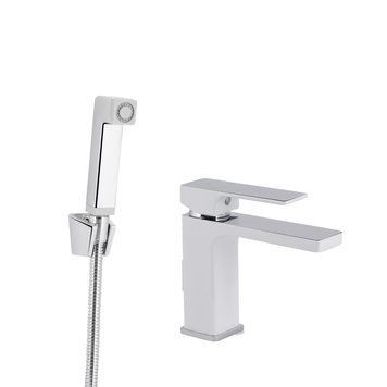 Змішувач для раковини Qtap Gemini (з гігієнічним душем) QTGEM272CRW45691 Chrome/White SD00051815 фото