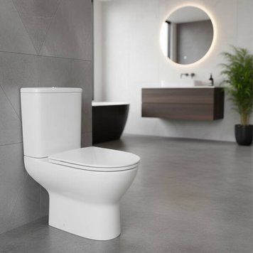 Унитаз-компакт Devit Basic Round 3020147 безободковый с крышкой soft-close, белый 589348 фото