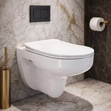 Унітаз підвісний Devit Simple 3810825 безобідковий з кришкою soft-close, Vortex Flush, білий глянець 587133 фото