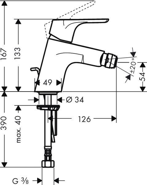 Focus - смеситель для биде HANSGROHE 31920000 12993 фото