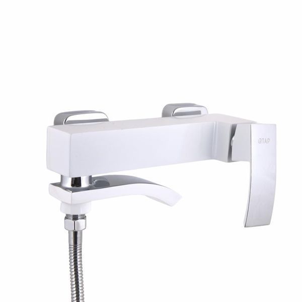 Смеситель для ванны Qtap Swan Cascada с поворотным изливом (c душевым гарнитуром) QTSWA260CRW45569 Chrome/White SD00051693 фото