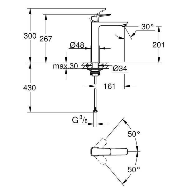 Змішувач для раковини Grohe Cubeo 1017290000 XL-розмір, хром 574085 фото