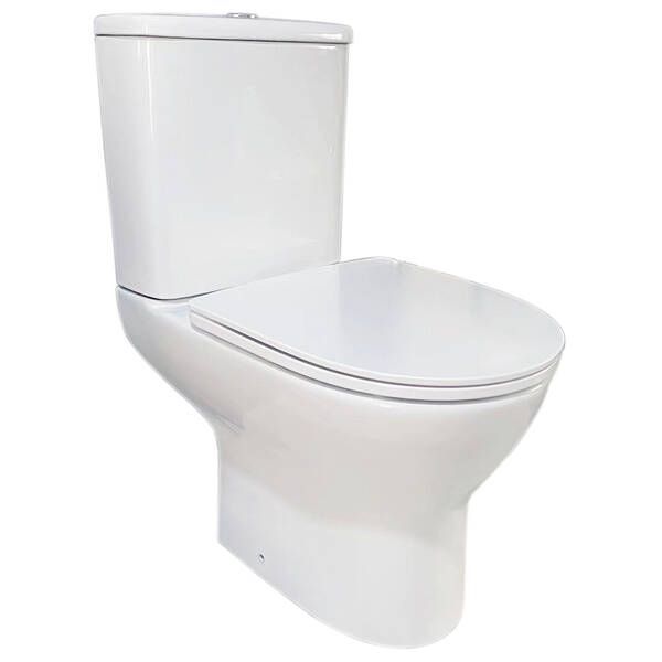 Унитаз-компакт Devit Basic Round 3020147 безободковый с крышкой soft-close, белый 589348 фото