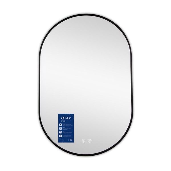 Зеркало Qtap Scorpio (SC1) с LED-подсветкой Touch, с антизапотеванием, с диммером, рег. темп. цвета (3000-6500K) Black QTSC600900 SD00055402 фото