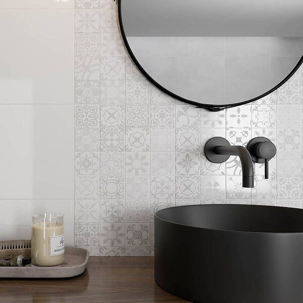 Плитка Cersanit Sansa White Pattern Glossy 25x40 см 540529 фото