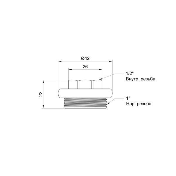 Футорка радиаторная Thermo Alliance Standart 1"х1/2" правая SD11615D SD00004610 фото