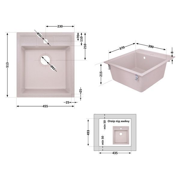 Кухонная мойка Lidz 460х515/200 COL-06 (LIDZCOL06460515200) SD00042418 фото