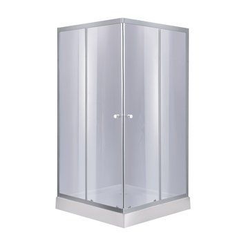 Набор Lidz душевая кабина Wawel SC90x90.SAT.LOW.GR, стекло тонированное 4 мм + поддон Mazur SD00048613 фото