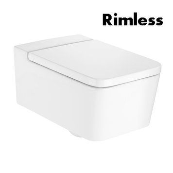 INSPIRA Square унітаз 370*560*440мм, підвісний, квадратний, Rimless, горизонтальний випуск 51686 фото