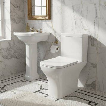 Унитаз-компакт Devit Basic 3590021 ободковый с крышкой soft-close, белый глянец 585691 фото