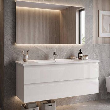 Тумба Creavit Alinda AD0120.10.PB 120 см с раковиной SU120, белый 605591 фото