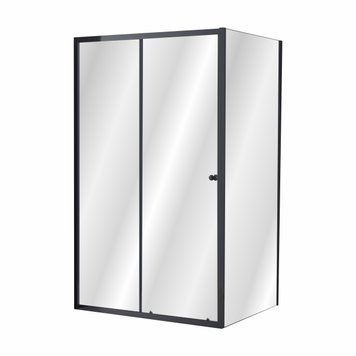VALTICE New душова кабіна прямокутна 120*80*190см, розсувні двері, профіль чорний мат, скло прозоре 95146 фото