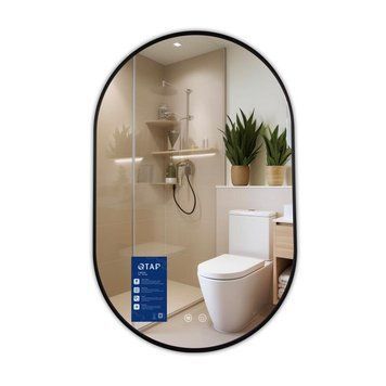 Зеркало Qtap Scorpio (SC1) с LED-подсветкой Touch, с антизапотеванием, с диммером, рег. темп. цвета (3000-6500K) Black QTSC500800 SD00055400 фото