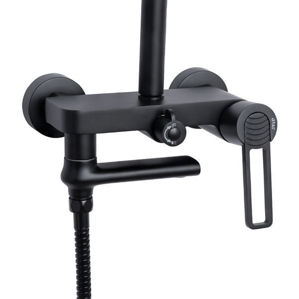 Душова система універсальна Qtap Taurus на три споживача (з виливом) QTTAU111BLM45666 Black Matt SD00051790 фото