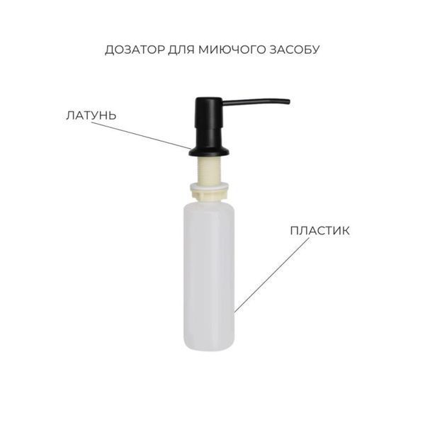 Акционный набор Lidz: мойка интегрированная Decor Black PVD Honeycomb 2,5/0,5 мм + Смеситель Aria для кухни с гибким изливом (k35) Black SD00057350 фото
