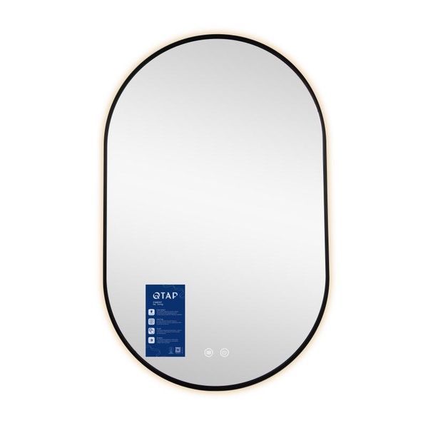 Дзеркало Qtap Scorpio (SC1) з LED-підсвічуванням Touch, з антизапотіванням, з димером, рег. темп. кольору (3000-6500K) Black QTSC500800 SD00055400 фото