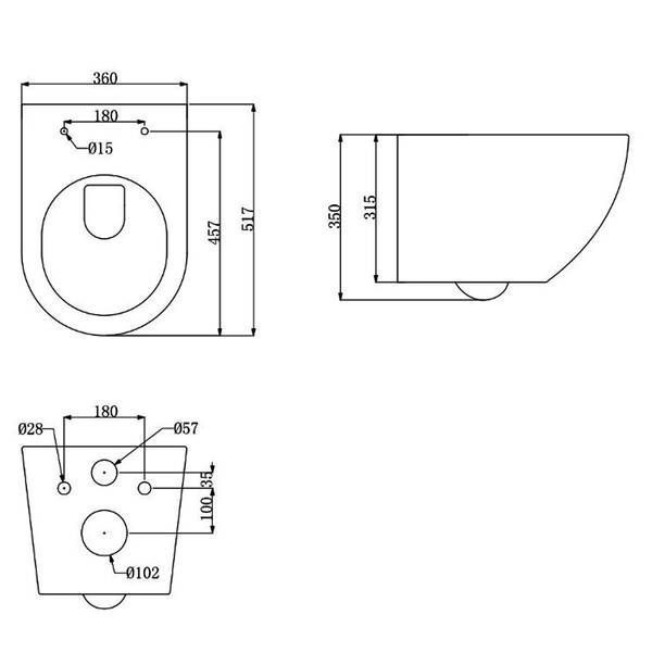 Унітаз підвісний Devit Universal DUN30201111W безобідковий з кришкою soft-close та Vortex Flush, білий 598884 фото